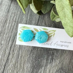 2/$10 Handmade- Blue Snowflake Stud